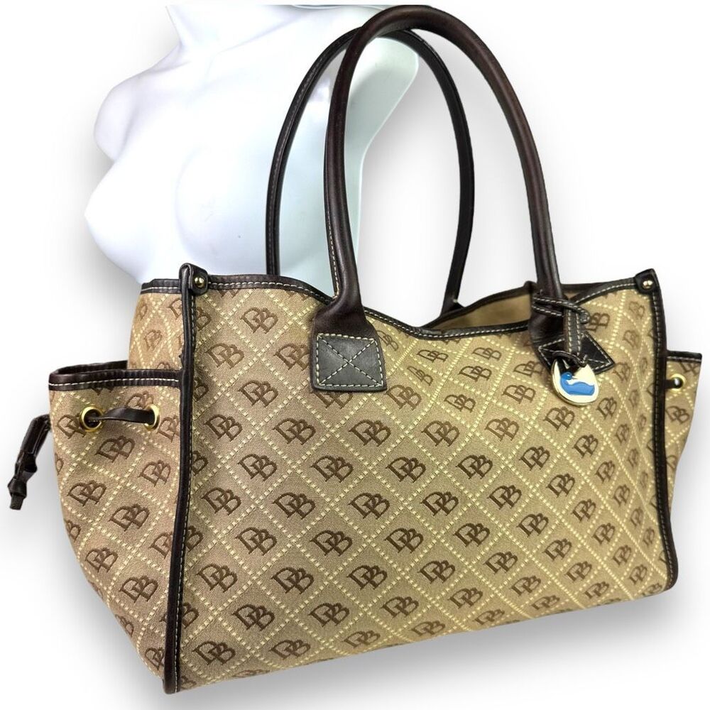Dooney & Bourke Tan and Brown Shoulder Bag